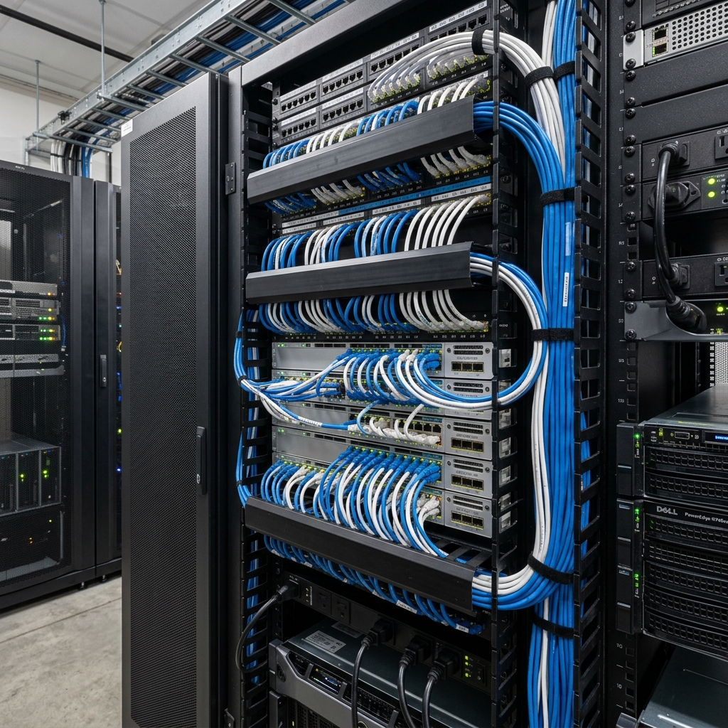 Corporate Server Rack Cabling